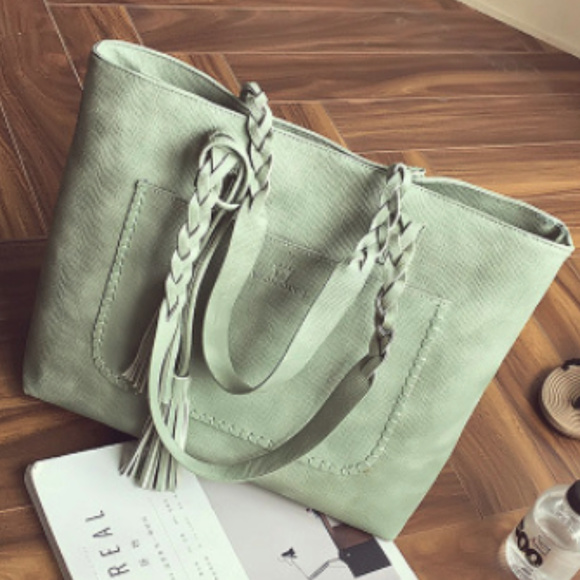 Spring Leather Handbags -Pastel Green 108 - Picture 1 of 3
